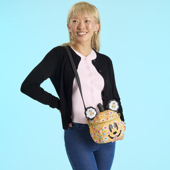 Mickey Mouse Floral Pumpkin Head Glow Figural Crossbody Bag, Image 2